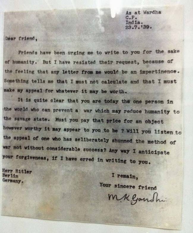 Gandhinin Hitlere mektubu