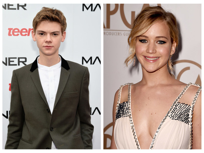 Thomas Brodie-Sangster and Jennifer Lawrence
