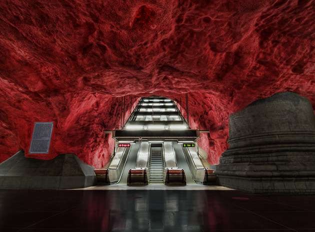 Solna Metro İstasyonu, Stockholm, İsveç