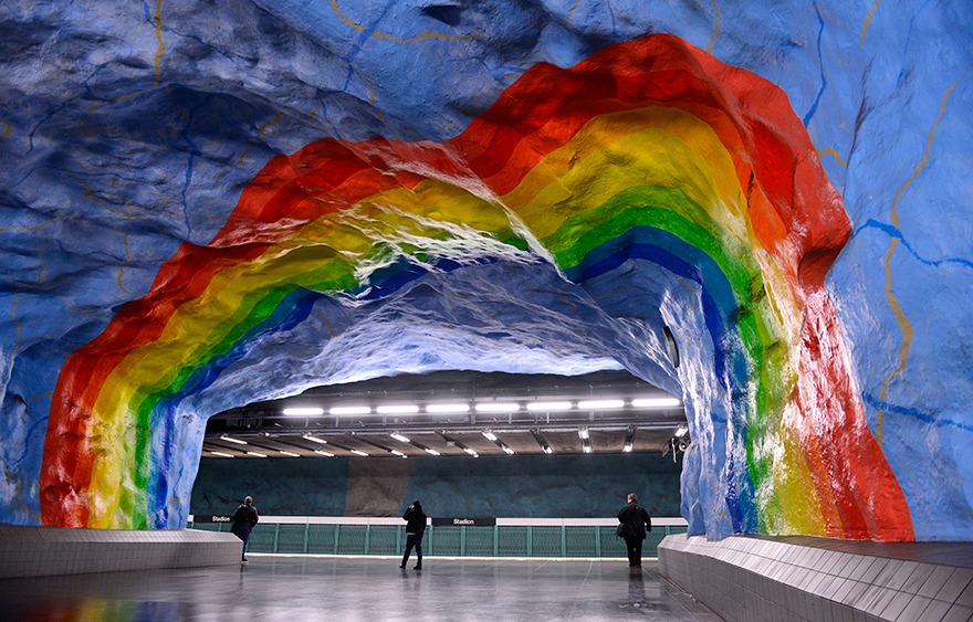 Stadion Metro İstasyonu, Stockholm, İsveç