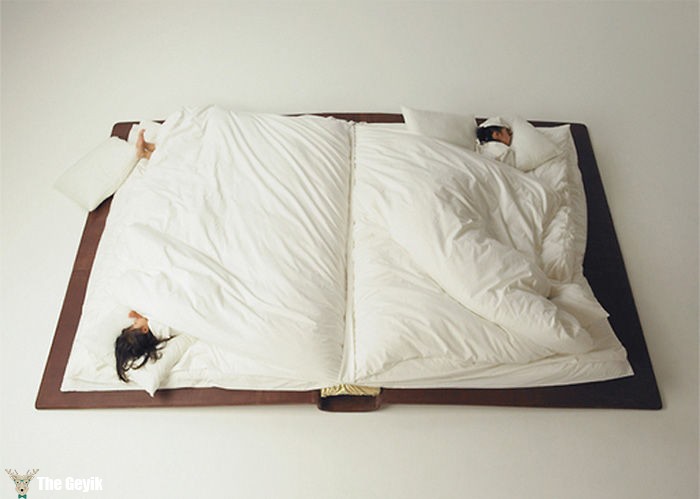 kitap şeklinde yatak