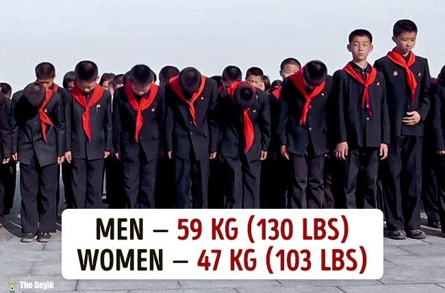 Ülkelere göre ortalama kilolar 15